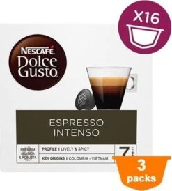 Nescafé Dolce Gusto Espresso Intenso Cups - 3 X 16 Stuks -Rogers Coffee Service Winkel 1082x1200