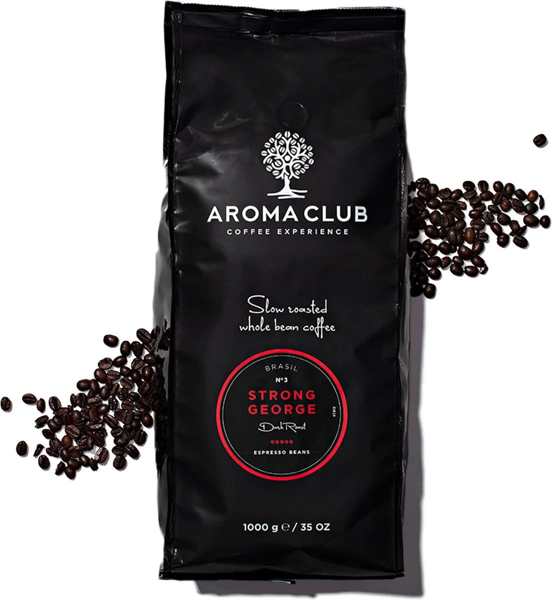 Aroma Club - Krachtige Koffiebonen 1KG - No. 3 Strong George - Koffie Intensiteit 5/5 1 Aroma Club - Krachtige Koffiebonen 1KG - No. 3 Strong George - Koffie Intensiteit 5/5