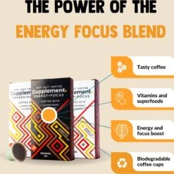 Cupplement Energy/Focus Blend Dark Roast Espresso - 10 Nespresso Koffiecups - Koffie Met Vitamines, Extra Cafeïne En Superfoods - Duurzame Biologische Afbreekbare Koffie Capsules -Rogers Coffee Service Winkel 1198x1200 6