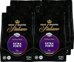 Gran Maestro Italiano – Extra Forte - Koffiepads - Senseo Compatibel Pads – Krachtig En Karakteristiek - 6 X 36 Pads