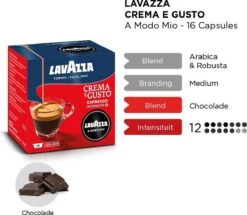 LAVAZZA A Modo Mio Crema E Gusto – 16 Cups -Rogers Coffee Service Winkel 1200x1043