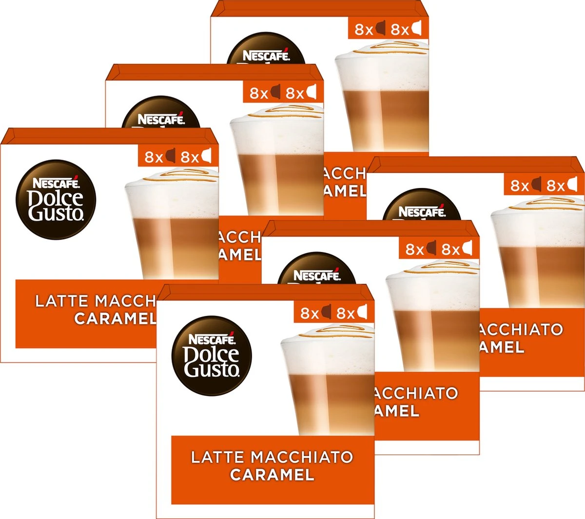 NESCAFÉ Dolce Gusto Latte Macchiato Caramel - 6 Doosjes à 16 Capsules 1 NESCAFÉ Dolce Gusto Latte Macchiato Caramel - 6 Doosjes à 16 Capsules
