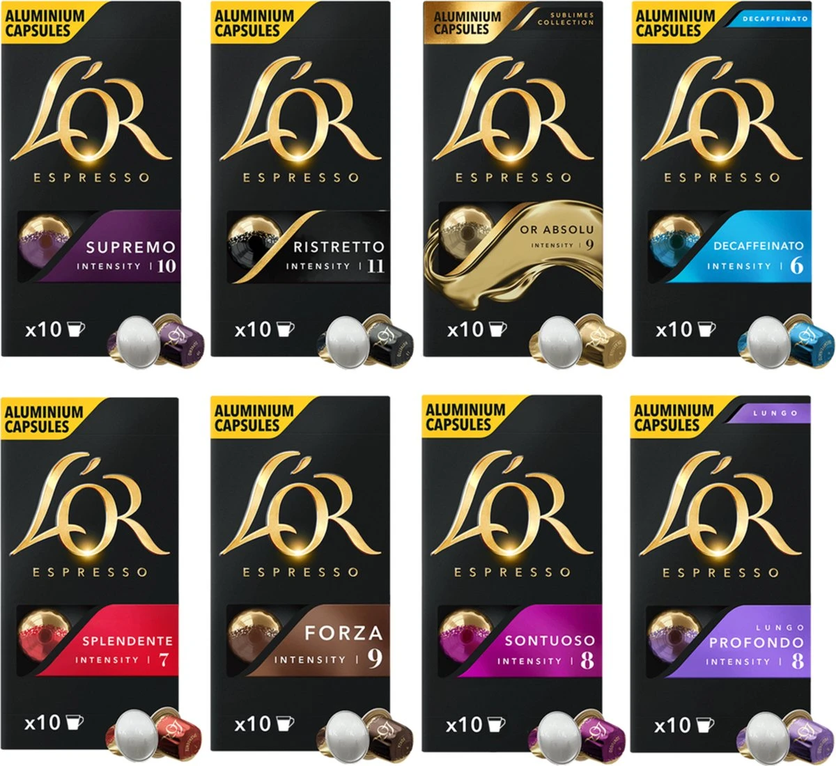 L'OR Espresso Koffiecups Variatiepakket - 8 X 10 Capsules 1 L'OR Espresso Koffiecups Variatiepakket - 8 X 10 Capsules