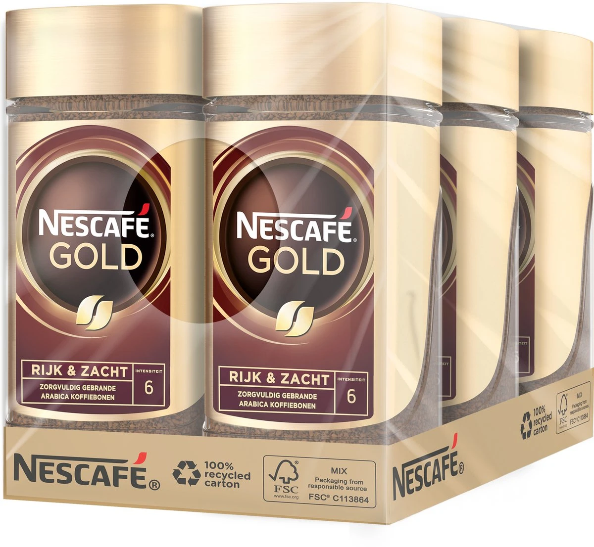 Nescafé Gold Oploskoffie - 6 Potten à 200 Gram 1 Nescafé Gold Oploskoffie - 6 Potten à 200 Gram