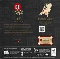Douwe Egberts D.E Café Espresso Koffiecups - Intensiteit 9/12 - 10 X 20 Capsules 10 Douwe Egberts D.E Café Espresso Koffiecups - Intensiteit 9/12 - 10 X 20 Capsules -Rogers Coffee Service Winkel 1200x1186 3