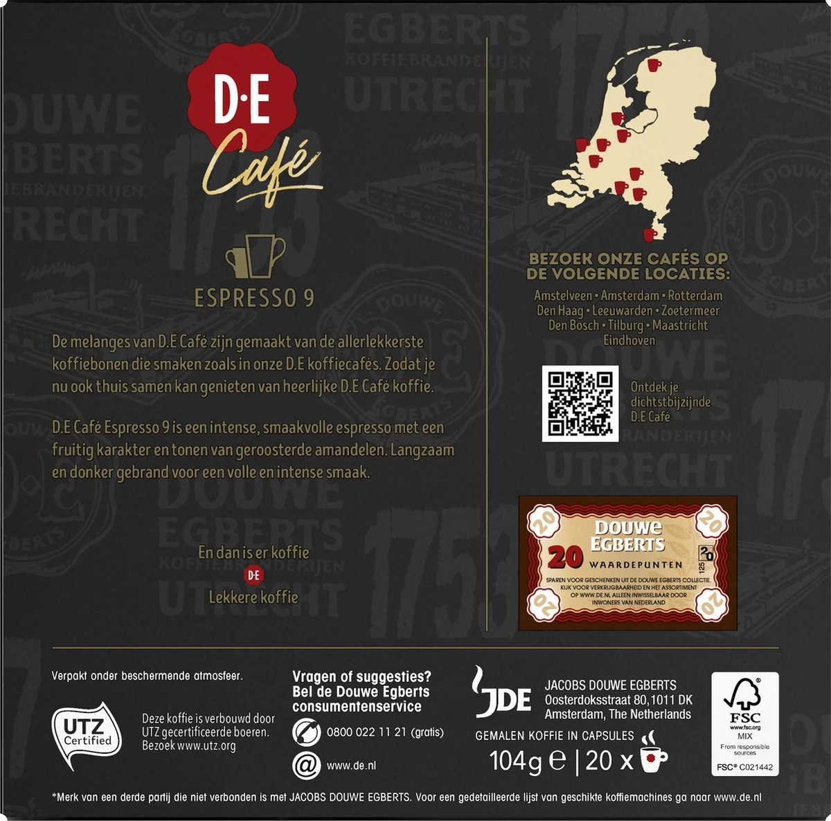 Douwe Egberts D.E Café Espresso Koffiecups - Intensiteit 9/12 - 10 X 20 Capsules 3 Douwe Egberts D.E Café Espresso Koffiecups - Intensiteit 9/12 - 10 X 20 Capsules - Afbeelding 3
