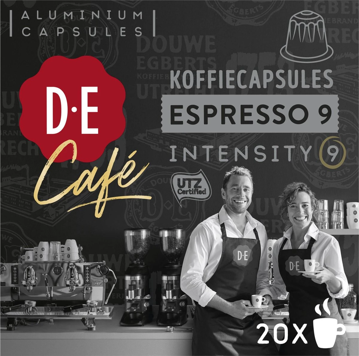 Douwe Egberts D.E Café Espresso Koffiecups - Intensiteit 9/12 - 10 X 20 Capsules 8 Douwe Egberts D.E Café Espresso Koffiecups - Intensiteit 9/12 - 10 X 20 Capsules - Afbeelding 8