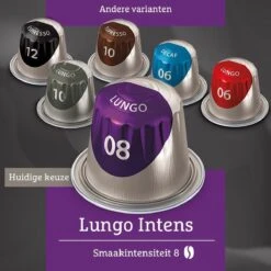 Douwe Egberts Lungo Intens Koffiecups - Intensiteit 8/12 - 10 X 20 Capsules -Rogers Coffee Service Winkel 1200x1200