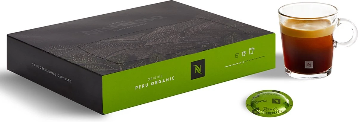 Nespresso Pro Peru Organic Koffie Capsules - 50 Stuks - Voordeelverpakking Voor Professioneel Gebruik 1 Nespresso Pro Peru Organic Koffie Capsules - 50 Stuks - Voordeelverpakking Voor Professioneel Gebruik