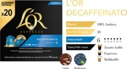 L'OR Espresso Decaffeinato (6) - 10 X 20 Koffiecups -Rogers Coffee Service Winkel 1200x656 2