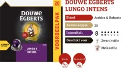 Douwe Egberts Lungo Intens Koffiecups - Intensiteit 8/12 - 10 X 20 Capsules -Rogers Coffee Service Winkel 1200x673