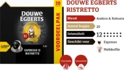Douwe Egberts Espresso Ristretto (12) - 10 X 20 Koffiecups -Rogers Coffee Service Winkel 1200x681 1