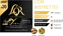 L'OR Espresso Ristretto Koffiecups - Intensiteit 11/12 - 10 X 20 Capsules 19 L'OR Espresso Ristretto Koffiecups - Intensiteit 11/12 - 10 X 20 Capsules -Rogers Coffee Service Winkel 1200x685