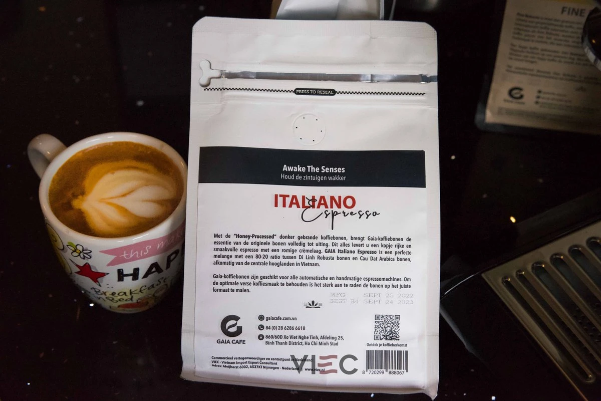 Italiano Espresso Honey Process Vietnamese Koffiebonen Aanbieding 250g GAIA Cafe 11 Italiano Espresso Honey Process Vietnamese Koffiebonen Aanbieding 250g GAIA Cafe - Afbeelding 11