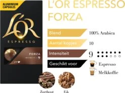 L'OR Espresso Forza Koffiecups - Intensiteit 9/12 - 10 X 10 Capsules 14 L'OR Espresso Forza Koffiecups - Intensiteit 9/12 - 10 X 10 Capsules -Rogers Coffee Service Winkel 1200x894 1