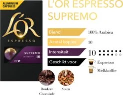 L'OR Espresso Supremo Koffiecups - Intensiteit 10/12 - 10 X 10 Capsules 17 L'OR Espresso Supremo Koffiecups - Intensiteit 10/12 - 10 X 10 Capsules -Rogers Coffee Service Winkel 1200x933