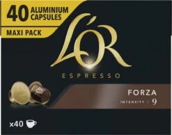 L'OR Espresso Forza Koffiecups - Intensiteit 9/12 - 4 X 40 Capsules 9 L'OR Espresso Forza Koffiecups - Intensiteit 9/12 - 4 X 40 Capsules -Rogers Coffee Service Winkel 1200x942 1