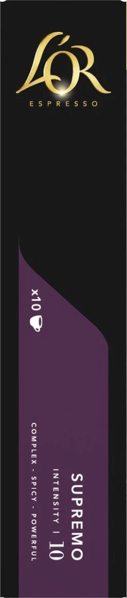 L'OR Espresso Supremo Koffiecups - Intensiteit 10/12 - 10 X 10 Capsules 13 L'OR Espresso Supremo Koffiecups - Intensiteit 10/12 - 10 X 10 Capsules -Rogers Coffee Service Winkel 255x1200 5