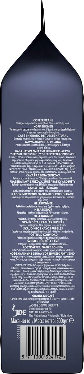 L'OR Espresso Fortissimo Koffiebonen (10) - 4 X 500 Gram 4 L'OR Espresso Fortissimo Koffiebonen (10) - 4 X 500 Gram - Afbeelding 4