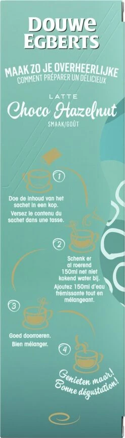 Douwe Egberts Latte Choco Hazelnut Oploskoffie - 5/9 Intensiteit - 5 X 8 Zakjes -Rogers Coffee Service Winkel 343x1200 5
