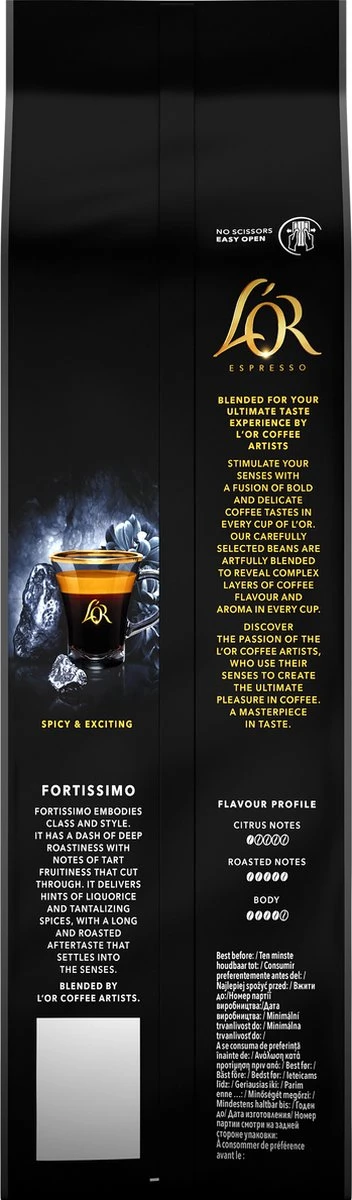 L'OR Espresso Fortissimo Koffiebonen (10) - 4 X 500 Gram 2 L'OR Espresso Fortissimo Koffiebonen (10) - 4 X 500 Gram - Afbeelding 2