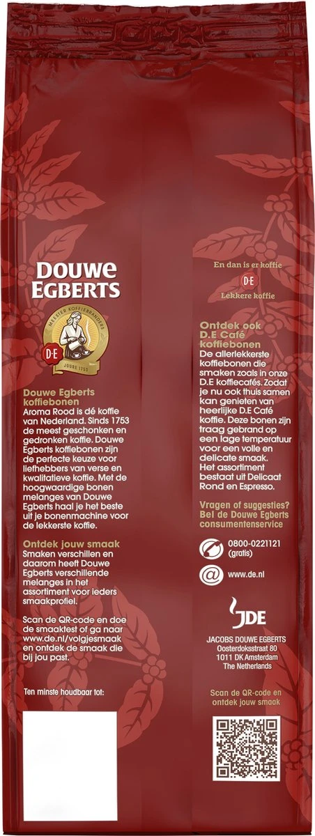 Douwe Egberts Aroma Rood Koffiebonen - 6 X 500 Gram 4 Douwe Egberts Aroma Rood Koffiebonen - 6 X 500 Gram - Afbeelding 4
