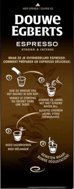 Douwe Egberts Espresso Sticks Oploskoffie - 6 X 25 Zakjes -Rogers Coffee Service Winkel 471x1200