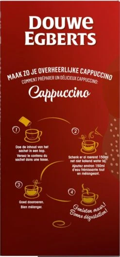 Douwe Egberts Verwenkoffie Cappuccino Oploskoffie - 5 X 10 Zakjes -Rogers Coffee Service Winkel 559x1200