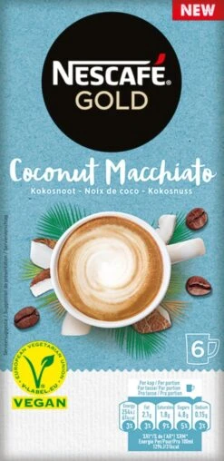 Nescafé Gold Coconut Macchiato Oploskoffie - 6 Doosjes à 6 Zakjes 9 Nescafé Gold Coconut Macchiato Oploskoffie - 6 Doosjes à 6 Zakjes -Rogers Coffee Service Winkel 583x1200 1