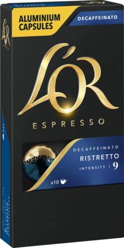 L'OR Espresso Ristretto Decaffeinato - Intensiteit 9/12 - 10 X 10 Capsules 20 L'OR Espresso Ristretto Decaffeinato - Intensiteit 9/12 - 10 X 10 Capsules -Rogers Coffee Service Winkel 603x1200