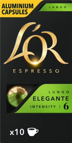 L'OR Lungo Elegante Koffiecups - Intensiteit 6/12 - 10 X 10 Capsules -Rogers Coffee Service Winkel 606x1200 1