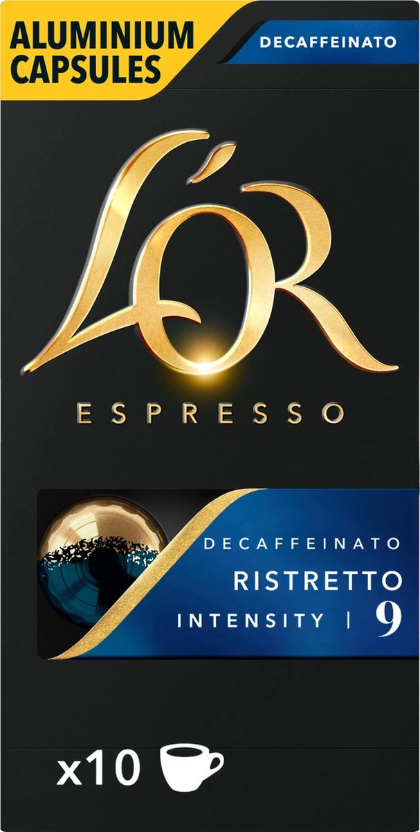 L'OR Espresso Ristretto Decaffeinato - Intensiteit 9/12 - 10 X 10 Capsules 9 L'OR Espresso Ristretto Decaffeinato - Intensiteit 9/12 - 10 X 10 Capsules - Afbeelding 9