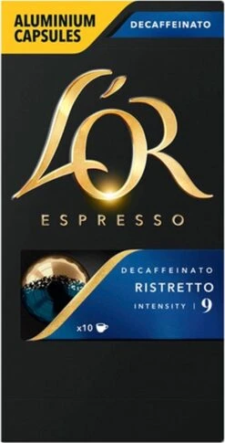 L'OR Espresso Ristretto Decaffeinato - Intensiteit 9/12 - 10 X 10 Capsules 21 L'OR Espresso Ristretto Decaffeinato - Intensiteit 9/12 - 10 X 10 Capsules -Rogers Coffee Service Winkel 611x1200 1