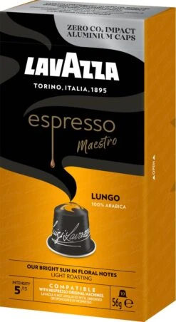 Lavazza Espresso Lungo - Aluminium Nespresso Capsules - 10 Stuks 12 Lavazza Espresso Lungo - Aluminium Nespresso Capsules - 10 Stuks -Rogers Coffee Service Winkel 656x1200 1