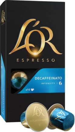 L'OR Espresso Decaffeinato Koffiecups - Intensiteit 6/12 - 10 X 10 Capsules -Rogers Coffee Service Winkel 686x1200
