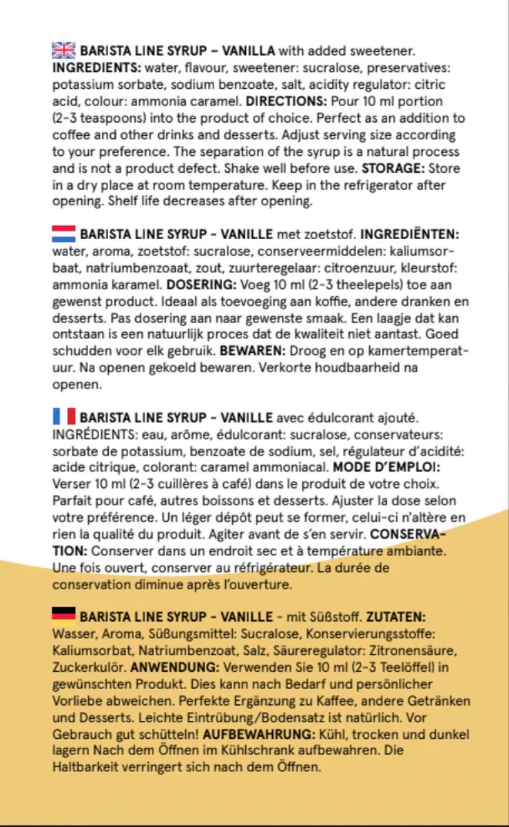 Fitcy | Koffiesiroop | Vanille | Barista Syrup | Zero | Vegan | Vetvrij | Suikervrij | Keto-vriendelijk | Koffie | Siroop | MET DOSEERPOMP | 1L 4 Fitcy | Koffiesiroop | Vanille | Barista Syrup | Zero | Vegan | Vetvrij | Suikervrij | Keto-vriendelijk | Koffie | Siroop | MET DOSEERPOMP | 1L - Afbeelding 4