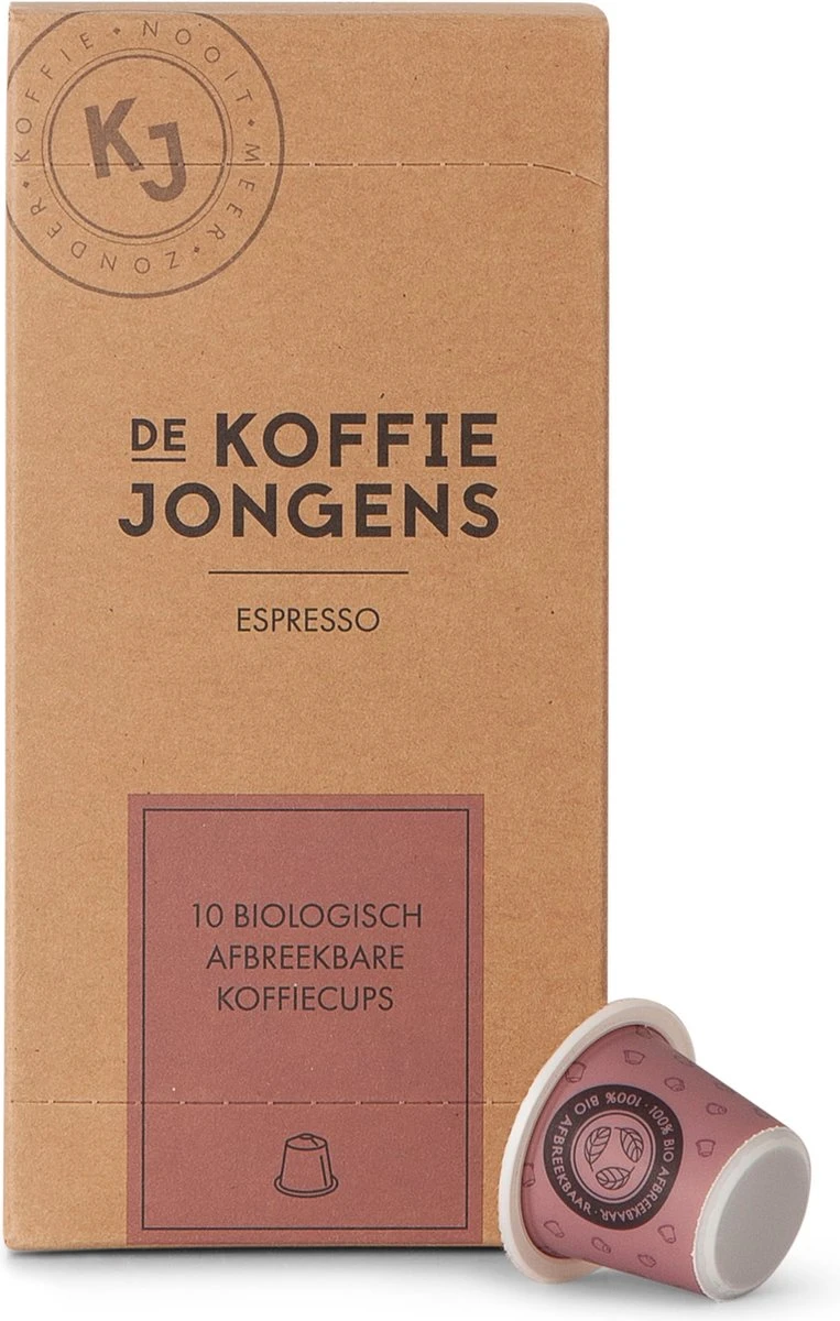 Nespresso Cups - De Koffiejongens - Espresso - 100% Biologisch Afbreekbaar - 60 Cups - 100% Nespresso Compatible 1 Nespresso Cups - De Koffiejongens - Espresso - 100% Biologisch Afbreekbaar - 60 Cups - 100% Nespresso Compatible