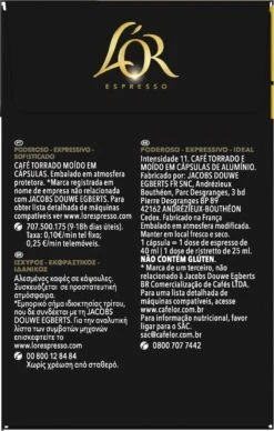 L'OR Espresso Ristretto Koffiecups - Intensiteit 11/12 - 4 X 40 Capsules 19 L'OR Espresso Ristretto Koffiecups - Intensiteit 11/12 - 4 X 40 Capsules -Rogers Coffee Service Winkel 764x1200