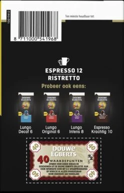 Douwe Egberts Espresso Ristretto Koffiecups (12) - 5 X 40 Koffiecups -Rogers Coffee Service Winkel 770x1200