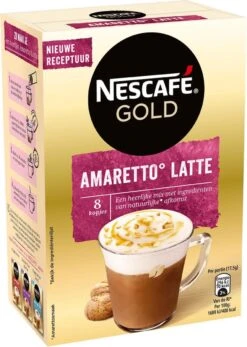Nescafé Gold Amaretto Latte Oploskoffie - 6 Doosjes à 8 Zakjes 10 Nescafé Gold Amaretto Latte Oploskoffie - 6 Doosjes à 8 Zakjes -Rogers Coffee Service Winkel 855x1200 4