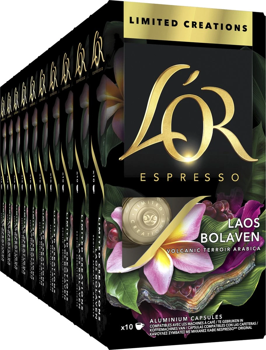 L'OR Espresso Limited Creations Laos Bolaven Koffiecups - Intensiteit 7/12 - 10 X 10 Capsules 1 L'OR Espresso Limited Creations Laos Bolaven Koffiecups - Intensiteit 7/12 - 10 X 10 Capsules