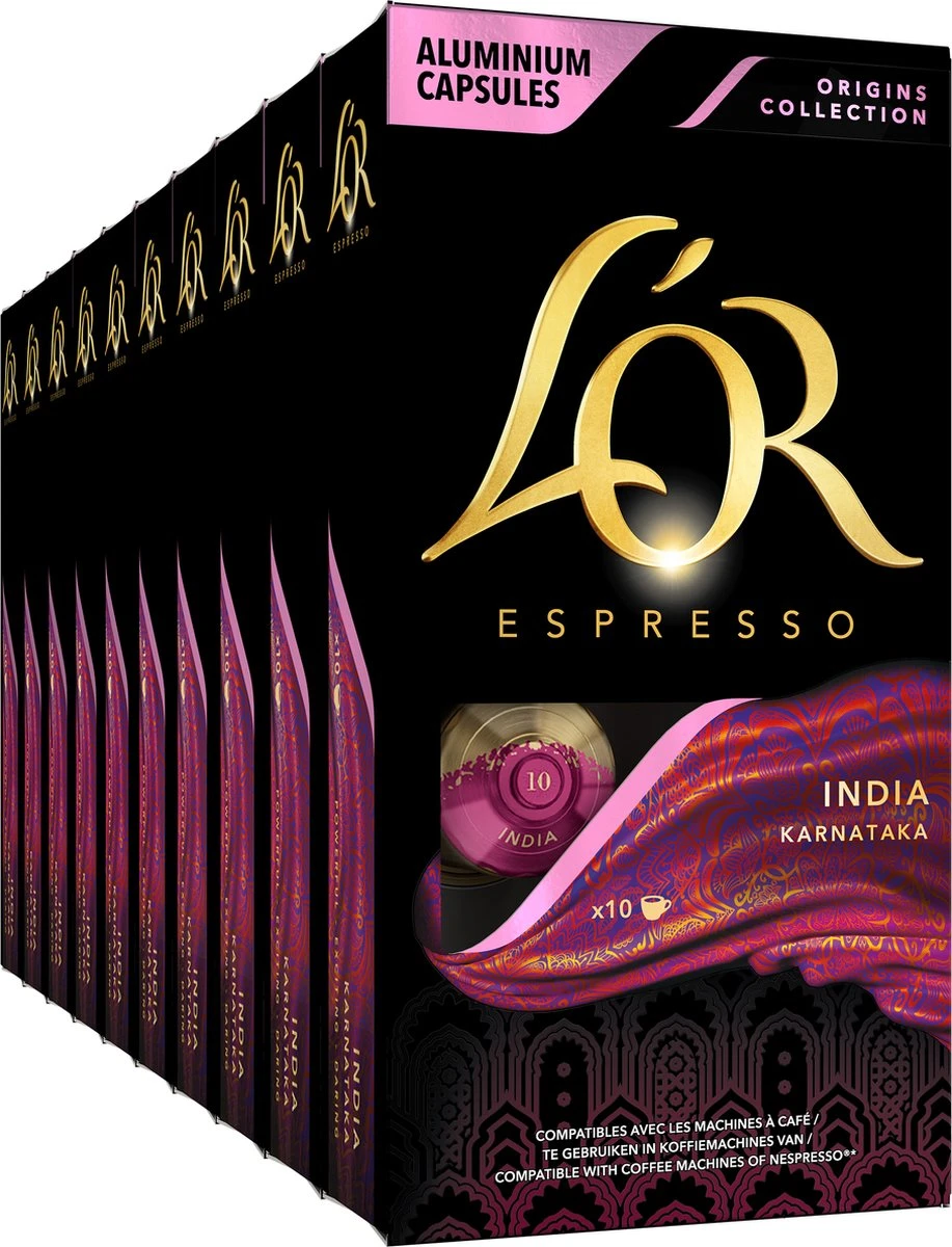 L'OR Espresso Origins India (10) - 10 X 10 Koffiecups 1 L'OR Espresso Origins India (10) - 10 X 10 Koffiecups