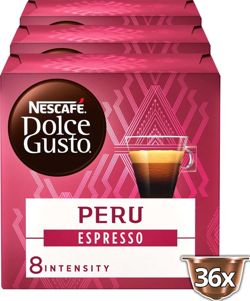 Nescafé Dolce Gusto Espresso Peru Capsules - 36 Koffiecups - GB-ORG-05 1 Nescafé Dolce Gusto Espresso Peru Capsules - 36 Koffiecups - GB-ORG-05